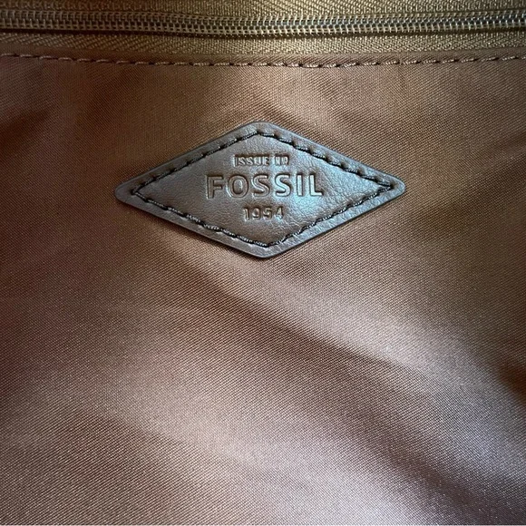 Fossil Felicity Backpack Black Pebbled Leather Brown Top Handle Mini Bag - Picture 13 of 16